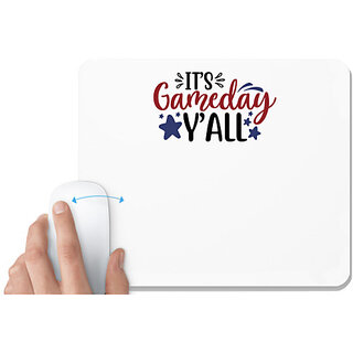                       UDNAG White Mousepad 'Sports | it's gameday y'all2' for Computer / PC / Laptop [230 x 200 x 5mm]                                              