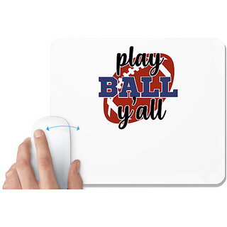                       UDNAG White Mousepad 'Football | play ball y'all' for Computer / PC / Laptop [230 x 200 x 5mm]                                              