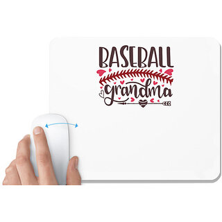                       UDNAG White Mousepad 'Baseball | Baseball grandma' for Computer / PC / Laptop [230 x 200 x 5mm]                                              