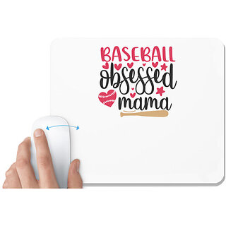                       UDNAG White Mousepad 'Baseball | baseball obsessed mama' for Computer / PC / Laptop [230 x 200 x 5mm]                                              