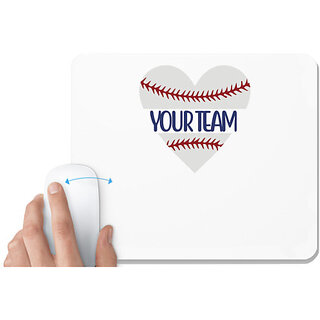                       UDNAG White Mousepad 'Baseball | your team2' for Computer / PC / Laptop [230 x 200 x 5mm]                                              