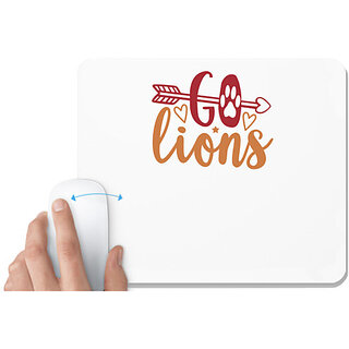                       UDNAG White Mousepad 'Lion | go lions' for Computer / PC / Laptop [230 x 200 x 5mm]                                              