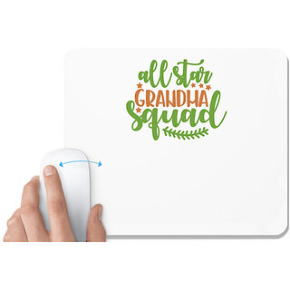                       UDNAG White Mousepad 'Grand Mother | all star grandma squad' for Computer / PC / Laptop [230 x 200 x 5mm]                                              