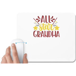                       UDNAG White Mousepad 'Grand Mother | all star grandma' for Computer / PC / Laptop [230 x 200 x 5mm]                                              