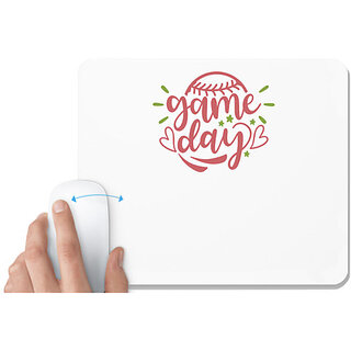                       UDNAG White Mousepad 'Sports Day | game day' for Computer / PC / Laptop [230 x 200 x 5mm]                                              