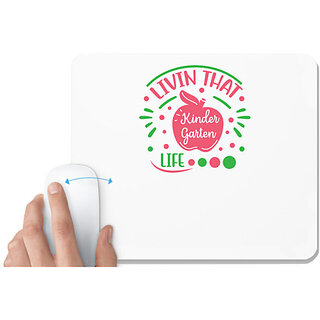                       UDNAG White Mousepad 'Student | Livin that kindergarten life' for Computer / PC / Laptop [230 x 200 x 5mm]                                              