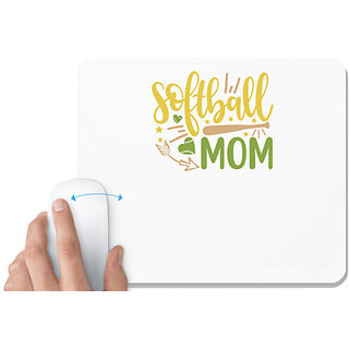                       UDNAG White Mousepad 'Mother | softball mom' for Computer / PC / Laptop [230 x 200 x 5mm]                                              