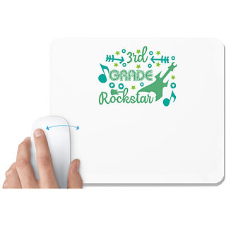                       UDNAG White Mousepad 'Teacher Student | 3rd grade rockstar' for Computer / PC / Laptop [230 x 200 x 5mm]                                              