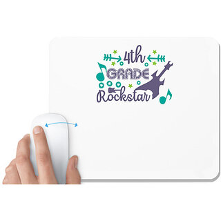                       UDNAG White Mousepad 'Teacher Student | 4th grade rockstar' for Computer / PC / Laptop [230 x 200 x 5mm]                                              