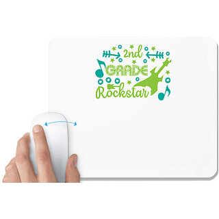                       UDNAG White Mousepad 'Teacher Student | 2nd grade rockstarr' for Computer / PC / Laptop [230 x 200 x 5mm]                                              