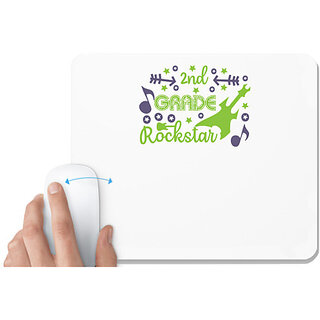                       UDNAG White Mousepad 'Teacher Student | 2nd grade rockstar' for Computer / PC / Laptop [230 x 200 x 5mm]                                              