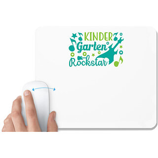                       UDNAG White Mousepad 'Teacher Student | Kindergarten rockstar' for Computer / PC / Laptop [230 x 200 x 5mm]                                              