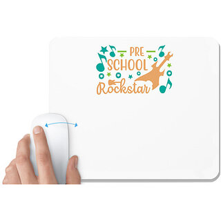                       UDNAG White Mousepad 'Teacher Student | pre school rockstar' for Computer / PC / Laptop [230 x 200 x 5mm]                                              