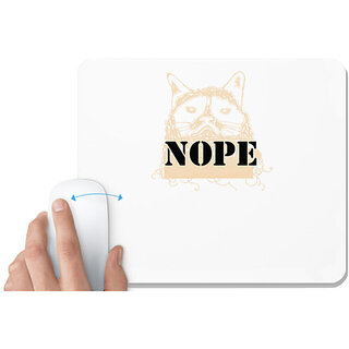                       UDNAG White Mousepad 'Dog | Nope' for Computer / PC / Laptop [230 x 200 x 5mm]                                              