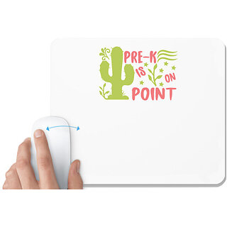                      UDNAG White Mousepad 'Teacher Student | pre-k is on point' for Computer / PC / Laptop [230 x 200 x 5mm]                                              