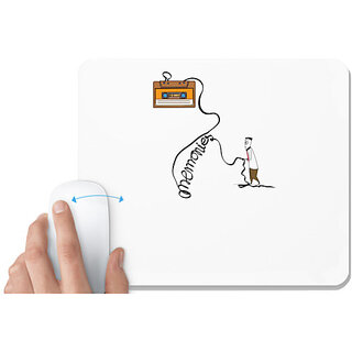                       UDNAG White Mousepad 'Radio | Memmories' for Computer / PC / Laptop [230 x 200 x 5mm]                                              