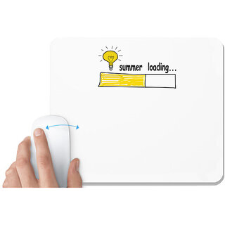                       UDNAG White Mousepad 'Summer | Summer Loading' for Computer / PC / Laptop [230 x 200 x 5mm]                                              