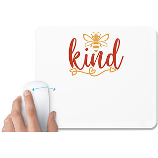                       UDNAG White Mousepad 'Honeybee | kind' for Computer / PC / Laptop [230 x 200 x 5mm]                                              