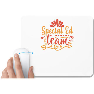                       UDNAG White Mousepad 'Teacher Student | special ed team copy' for Computer / PC / Laptop [230 x 200 x 5mm]                                              