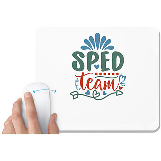                       UDNAG White Mousepad 'Teacher Student | sped team' for Computer / PC / Laptop [230 x 200 x 5mm]                                              
