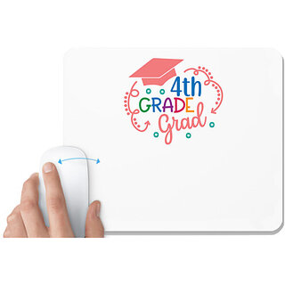                       UDNAG White Mousepad 'Teacher Student | 4th grade grad' for Computer / PC / Laptop [230 x 200 x 5mm]                                              