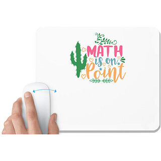                       UDNAG White Mousepad 'Math | math is on point' for Computer / PC / Laptop [230 x 200 x 5mm]                                              