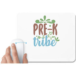                       UDNAG White Mousepad 'Teacher Student | pre-k tribe' for Computer / PC / Laptop [230 x 200 x 5mm]                                              