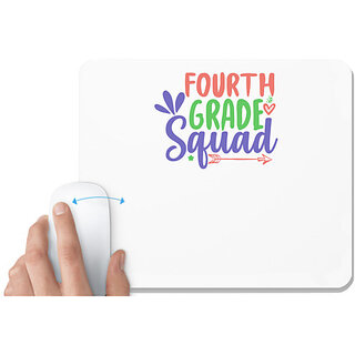                       UDNAG White Mousepad 'Teacher Student | 4th grade squad' for Computer / PC / Laptop [230 x 200 x 5mm]                                              