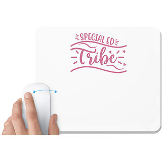                       UDNAG White Mousepad 'Teacher Student | Special ed tribe' for Computer / PC / Laptop [230 x 200 x 5mm]                                              