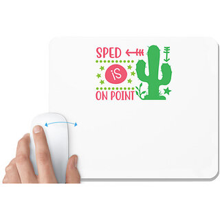                       UDNAG White Mousepad 'Teacher Student | Sped is on point' for Computer / PC / Laptop [230 x 200 x 5mm]                                              