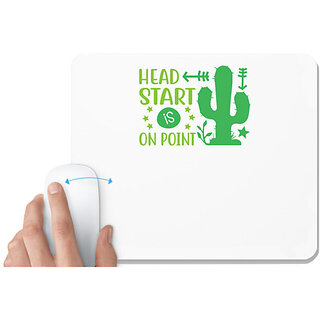                       UDNAG White Mousepad 'Teacher Student | Head start is on point' for Computer / PC / Laptop [230 x 200 x 5mm]                                              