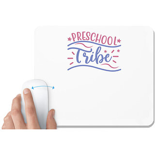                       UDNAG White Mousepad 'Teacher Student | Pre school tribe' for Computer / PC / Laptop [230 x 200 x 5mm]                                              
