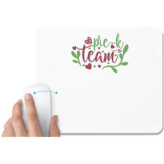                       UDNAG White Mousepad 'Teacher Student | pr-k team' for Computer / PC / Laptop [230 x 200 x 5mm]                                              