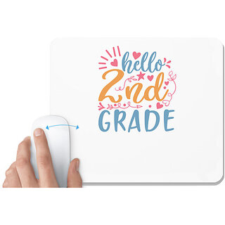                       UDNAG White Mousepad 'Teacher Student | hello 2nd gradee' for Computer / PC / Laptop [230 x 200 x 5mm]                                              