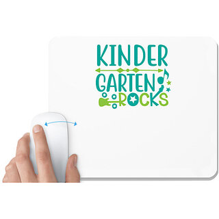                       UDNAG White Mousepad 'Teacher Student | Kinder garten rocks' for Computer / PC / Laptop [230 x 200 x 5mm]                                              