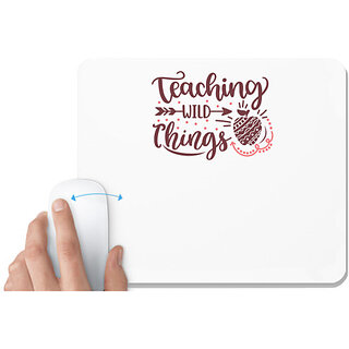                       UDNAG White Mousepad 'Teacher Student | Teaching wild things' for Computer / PC / Laptop [230 x 200 x 5mm]                                              