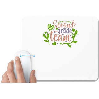                       UDNAG White Mousepad 'Teacher Student | 2nd grade team' for Computer / PC / Laptop [230 x 200 x 5mm]                                              