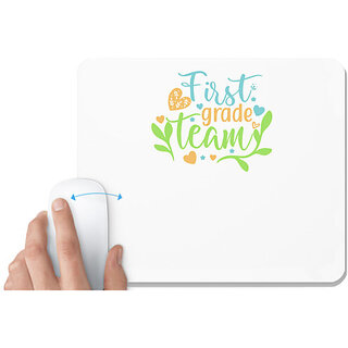                       UDNAG White Mousepad 'Teacher Student | first grade team' for Computer / PC / Laptop [230 x 200 x 5mm]                                              