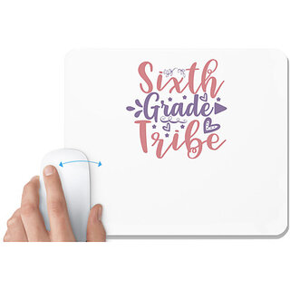                       UDNAG White Mousepad 'Teacher Student | sixth grade tribe' for Computer / PC / Laptop [230 x 200 x 5mm]                                              