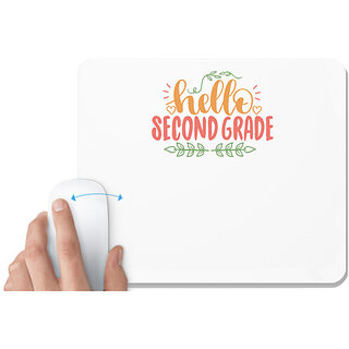                       UDNAG White Mousepad 'Teacher Student | hello second grade copy' for Computer / PC / Laptop [230 x 200 x 5mm]                                              
