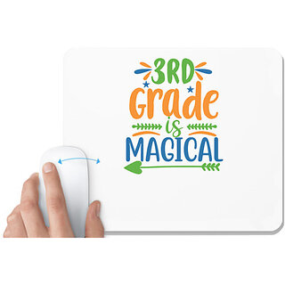                       UDNAG White Mousepad 'Teacher Student | 3rd grade is' for Computer / PC / Laptop [230 x 200 x 5mm]                                              