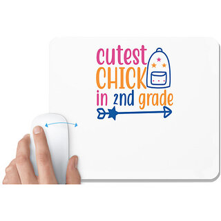                       UDNAG White Mousepad 'Teacher Student | cutest chick in 2ndd grade' for Computer / PC / Laptop [230 x 200 x 5mm]                                              