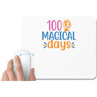                       UDNAG White Mousepad 'Teacher Student | 100 magical daysssss' for Computer / PC / Laptop [230 x 200 x 5mm]                                              