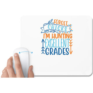                       UDNAG White Mousepad 'Teacher Student | forget chicks i'm' for Computer / PC / Laptop [230 x 200 x 5mm]                                              