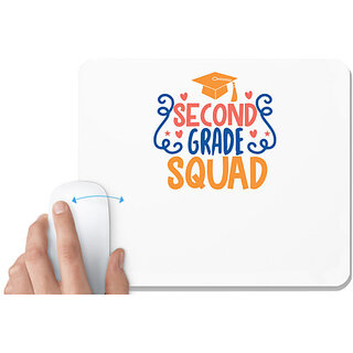                       UDNAG White Mousepad 'Teacher Student | 2nd grade squad' for Computer / PC / Laptop [230 x 200 x 5mm]                                              