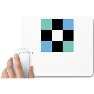                       UDNAG White Mousepad 'Black blue green | Drawing' for Computer / PC / Laptop [230 x 200 x 5mm]                                              