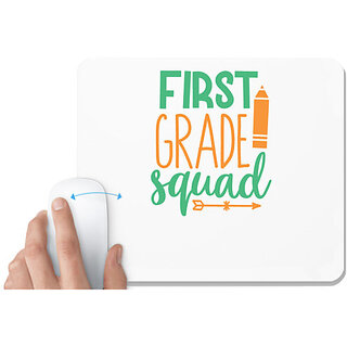                       UDNAG White Mousepad 'Teacher Student | first grade squaddd' for Computer / PC / Laptop [230 x 200 x 5mm]                                              