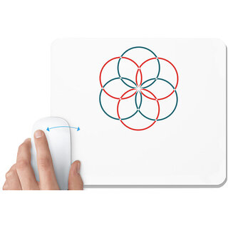                       UDNAG White Mousepad 'Ring flower | Drawing' for Computer / PC / Laptop [230 x 200 x 5mm]                                              