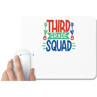                       UDNAG White Mousepad 'Teacher Student | 3rd grade squad' for Computer / PC / Laptop [230 x 200 x 5mm]                                              