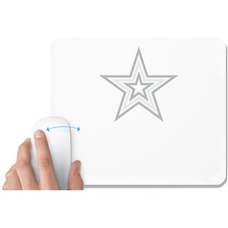                       UDNAG White Mousepad 'Star | Drawing' for Computer / PC / Laptop [230 x 200 x 5mm]                                              